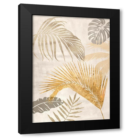 Palm Leaves Gold II Black Modern Wood Framed Art Print by Grant, Eve C.