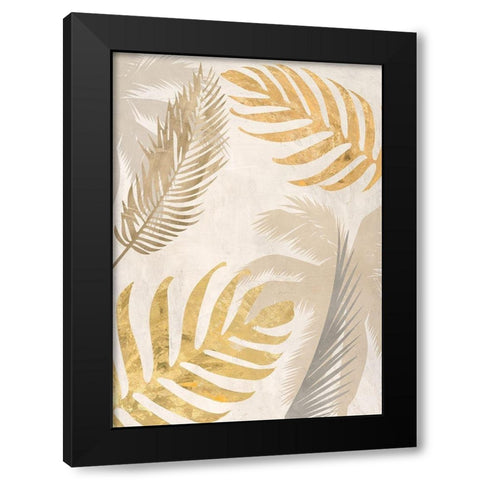 Palm Leaves Gold III Black Modern Wood Framed Art Print by Grant, Eve C.