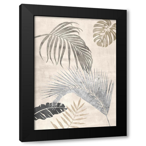 Palm Leaves Silver II Black Modern Wood Framed Art Print by Grant, Eve C.