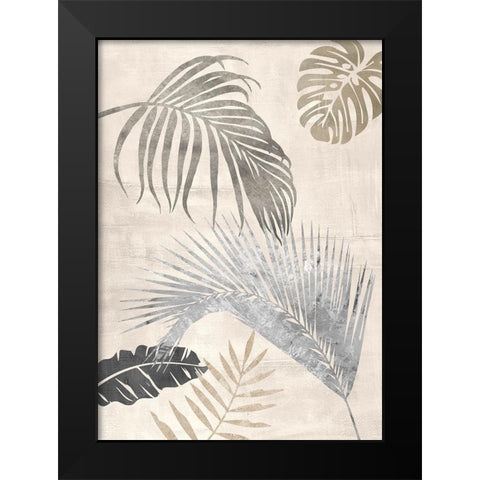 Palm Leaves Silver II Black Modern Wood Framed Art Print by Grant, Eve C.