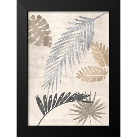 Palm Leaves Silver III Black Modern Wood Framed Art Print by Grant, Eve C.