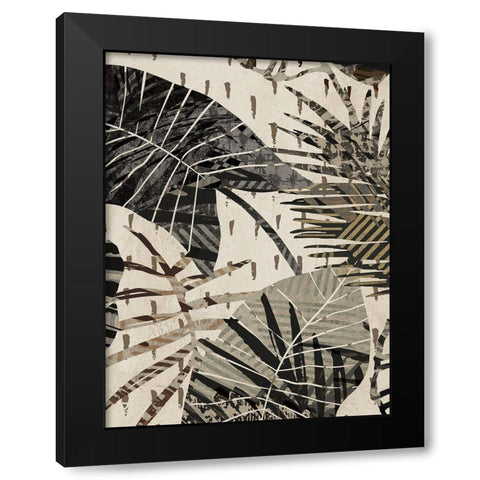 Grey Palms Panel I Black Modern Wood Framed Art Print by Grant, Eve C.