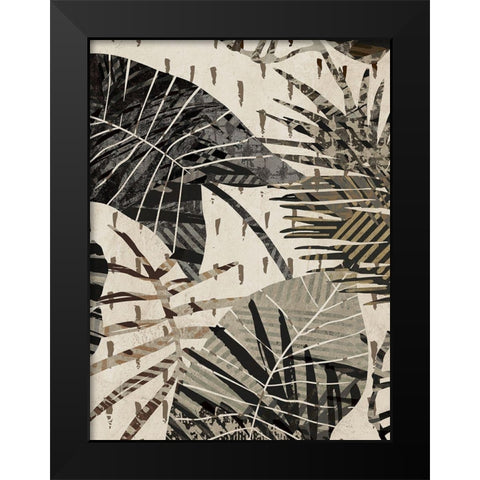 Grey Palms Panel I Black Modern Wood Framed Art Print by Grant, Eve C.