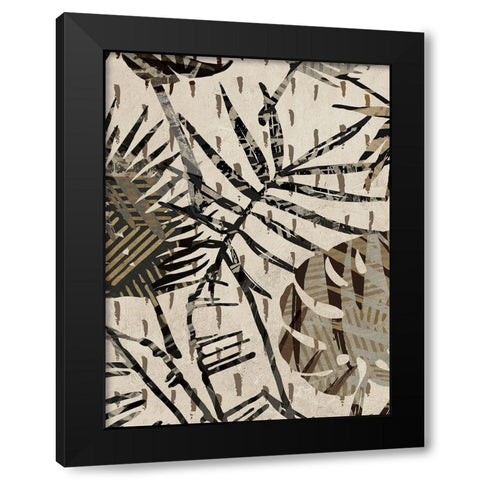 Grey Palms Panel II Black Modern Wood Framed Art Print with Double Matting by Grant, Eve C.