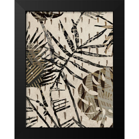 Grey Palms Panel II Black Modern Wood Framed Art Print by Grant, Eve C.