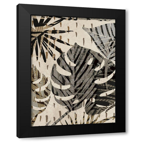 Grey Palms Panel III Black Modern Wood Framed Art Print by Grant, Eve C.