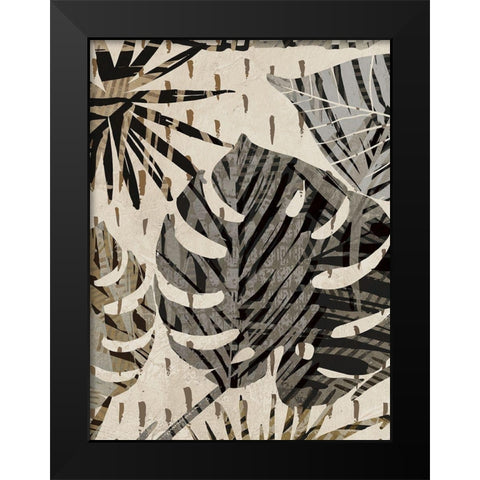 Grey Palms Panel III Black Modern Wood Framed Art Print by Grant, Eve C.