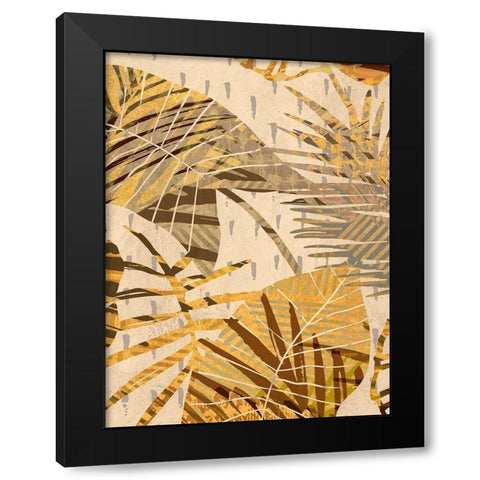 Golden Palms Panel I Black Modern Wood Framed Art Print with Double Matting by Grant, Eve C.