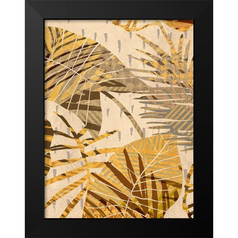 Golden Palms Panel I Black Modern Wood Framed Art Print by Grant, Eve C.