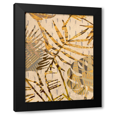 Golden Palms Panel II Black Modern Wood Framed Art Print by Grant, Eve C.