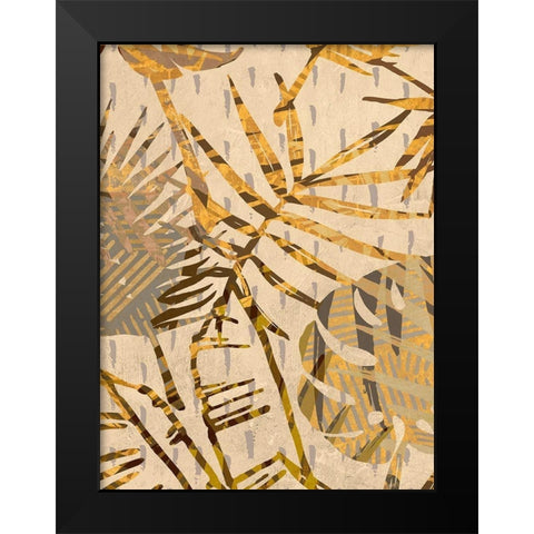 Golden Palms Panel II Black Modern Wood Framed Art Print by Grant, Eve C.