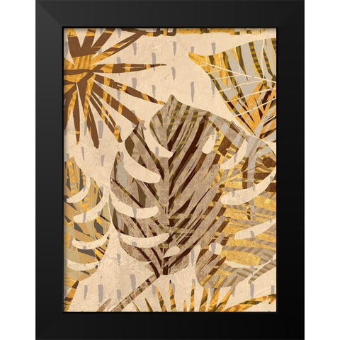 Golden Palms Panel III Black Modern Wood Framed Art Print by Grant, Eve C.