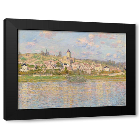 Vetheuil Black Modern Wood Framed Art Print by Monet, Claude