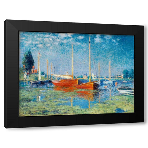 Argenteuil Black Modern Wood Framed Art Print with Double Matting by Monet, Claude