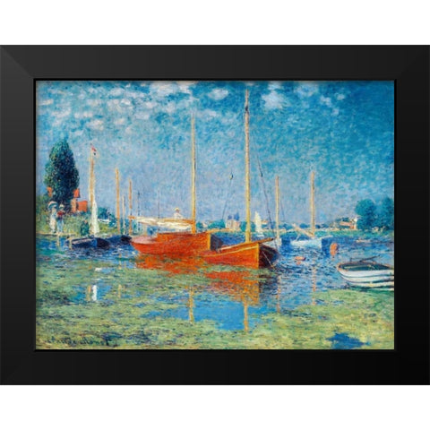 Argenteuil Black Modern Wood Framed Art Print by Monet, Claude