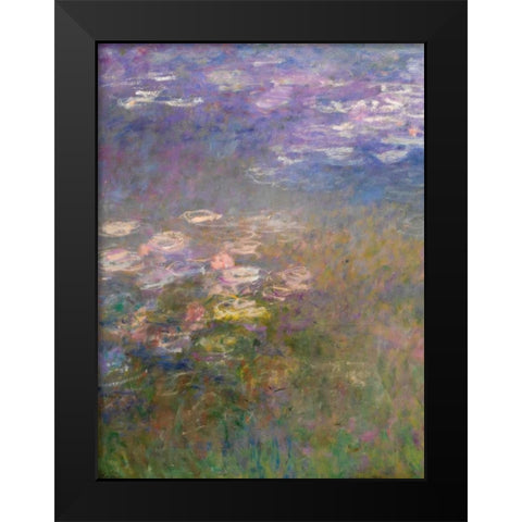 Water Lilies I Black Modern Wood Framed Art Print by Monet, Claude
