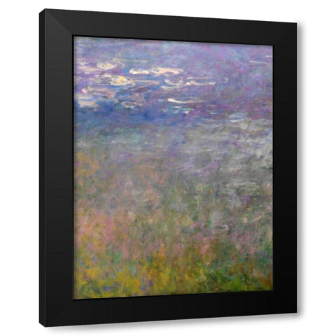 Water Lilies II Black Modern Wood Framed Art Print with Double Matting by Monet, Claude
