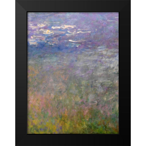 Water Lilies II Black Modern Wood Framed Art Print by Monet, Claude