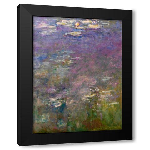 Water Lilies III Black Modern Wood Framed Art Print by Monet, Claude