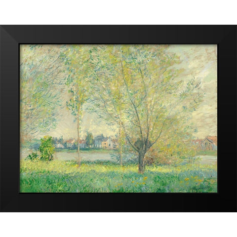 The Willows Black Modern Wood Framed Art Print by Monet, Claude