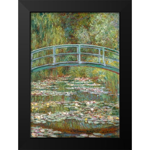 The Water-Lily Pond Black Modern Wood Framed Art Print by Monet, Claude
