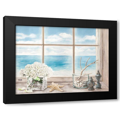 Memories of the Ocean Black Modern Wood Framed Art Print with Double Matting by Dellal, Remy