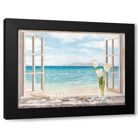Ocean View Black Modern Wood Framed Art Print with Double Matting by Dellal, Remy