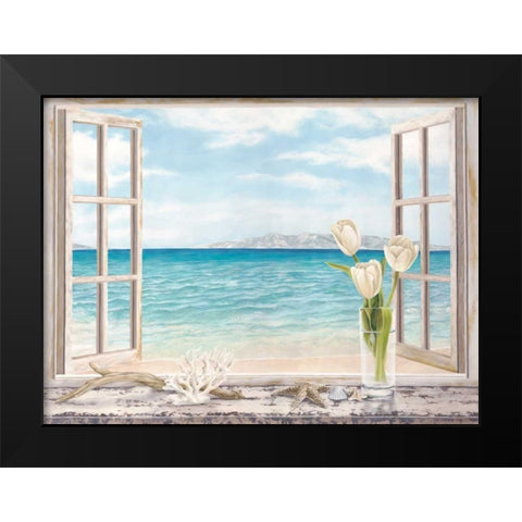 Ocean View Black Modern Wood Framed Art Print by Dellal, Remy