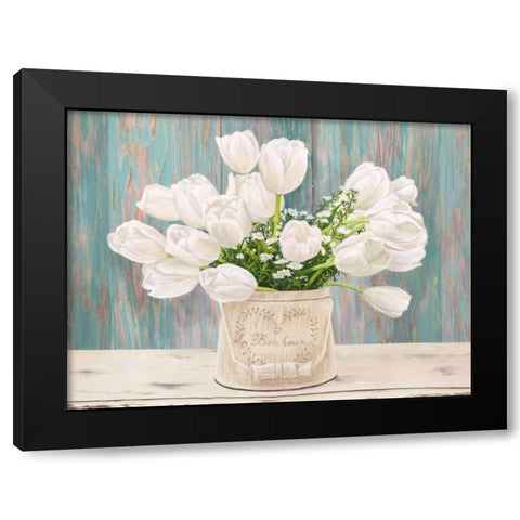 Country Bouquet Black Modern Wood Framed Art Print by Dellal, Remy