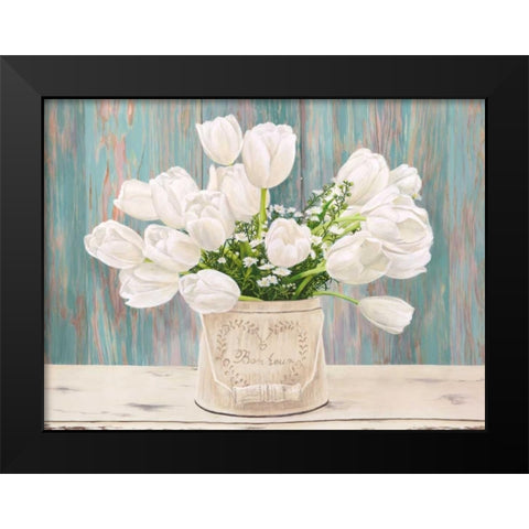 Country Bouquet Black Modern Wood Framed Art Print by Dellal, Remy