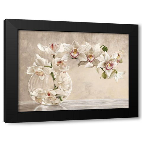 Orchid Vase Black Modern Wood Framed Art Print with Double Matting by Remy, Dellal