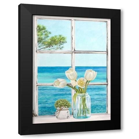 Mediterranee II Black Modern Wood Framed Art Print with Double Matting by Remy, Dellal