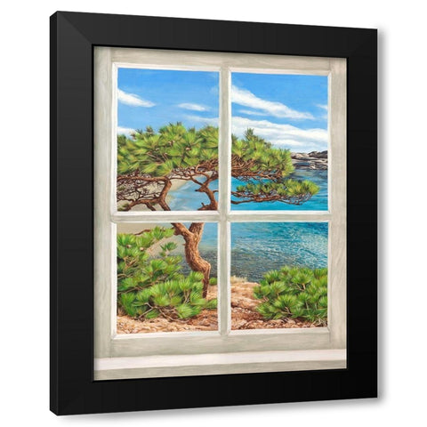 Baie mediterraneenne I Black Modern Wood Framed Art Print with Double Matting by Dellal, Remy