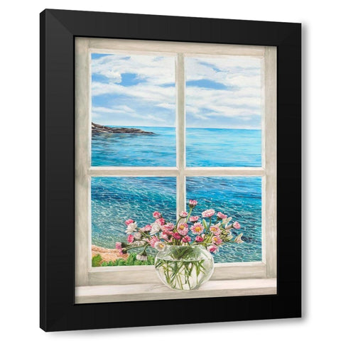 Baie mediterraneenne II Black Modern Wood Framed Art Print by Dellal, Remy