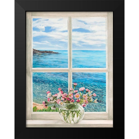 Baie mediterraneenne II Black Modern Wood Framed Art Print by Dellal, Remy