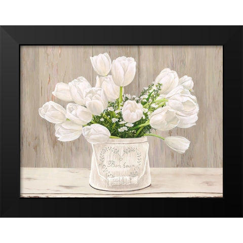 Country Bouquet - neutral Black Modern Wood Framed Art Print by Remy Dellal