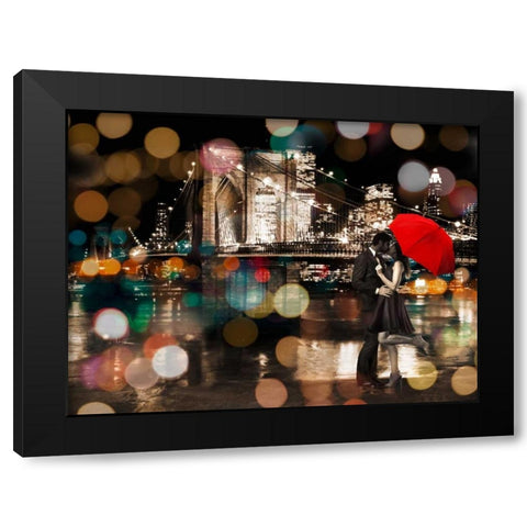 A Kiss in the Night Black Modern Wood Framed Art Print with Double Matting by Loumer, Dianne