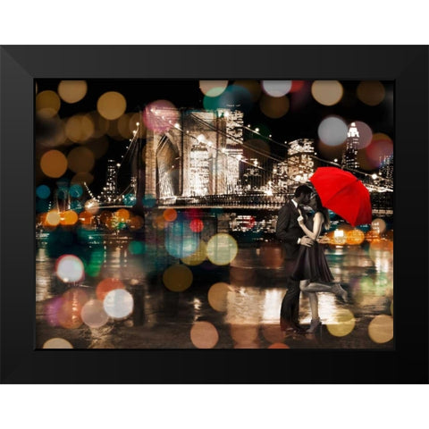 A Kiss in the Night Black Modern Wood Framed Art Print by Loumer, Dianne