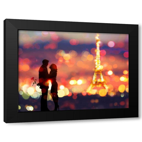 A Date in Paris Black Modern Wood Framed Art Print by Loumer, Dianne