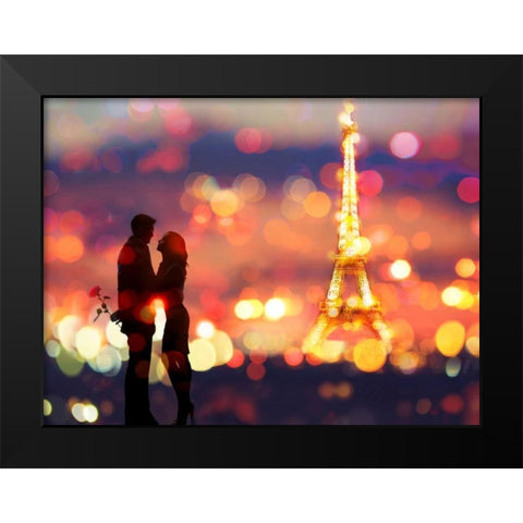 A Date in Paris Black Modern Wood Framed Art Print by Loumer, Dianne
