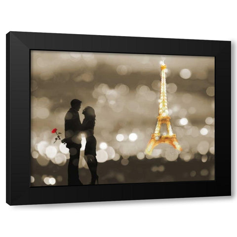 A Date in Paris (BW) Black Modern Wood Framed Art Print by Loumer, Dianne