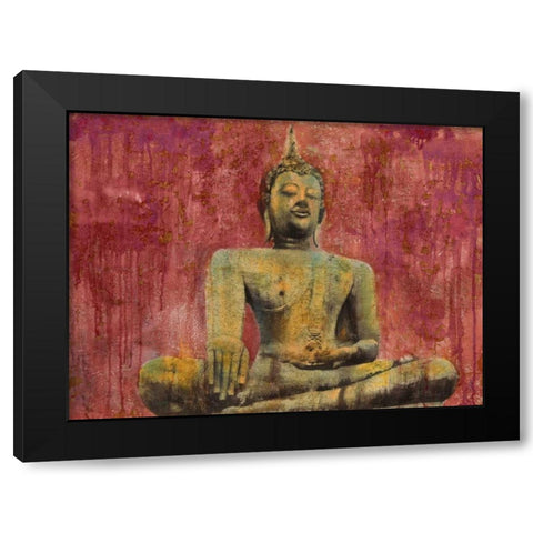 Golden Buddha Black Modern Wood Framed Art Print by Moschetta, Dario