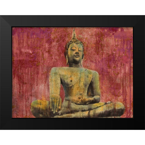 Golden Buddha Black Modern Wood Framed Art Print by Moschetta, Dario