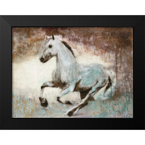 White Star Black Modern Wood Framed Art Print by Moschetta, Dario