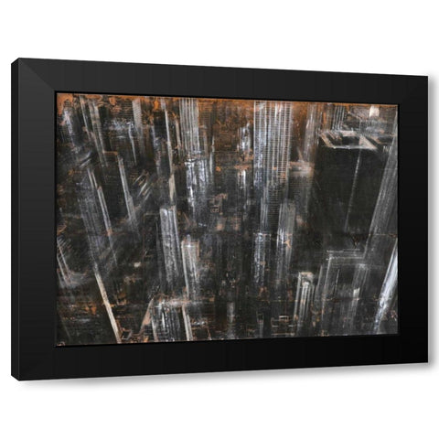 NYC Aerial 1 Black Modern Wood Framed Art Print with Double Matting by Moschetta, Dario