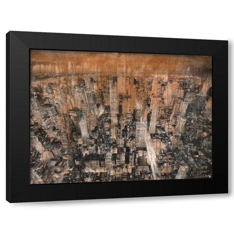 NYC Aerial 4 Black Modern Wood Framed Art Print with Double Matting by Moschetta, Dario