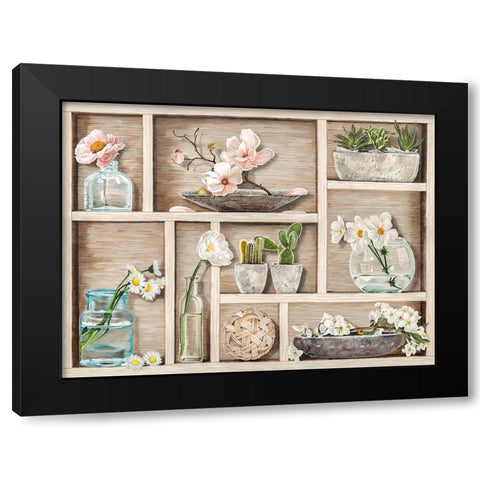 Fleurs et Memoires Black Modern Wood Framed Art Print with Double Matting by Dolci, Elena