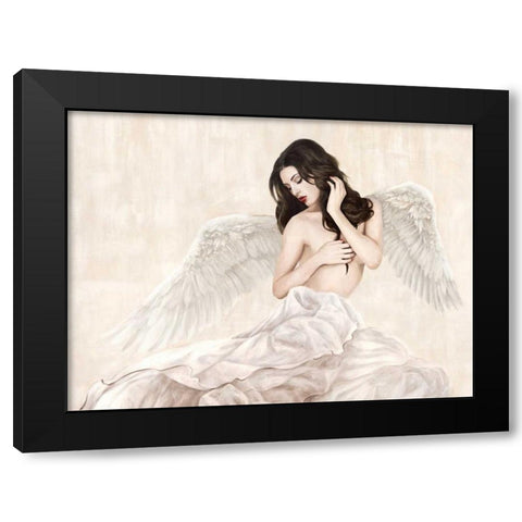 Inspiring Angel Black Modern Wood Framed Art Print by Duval, Sonya