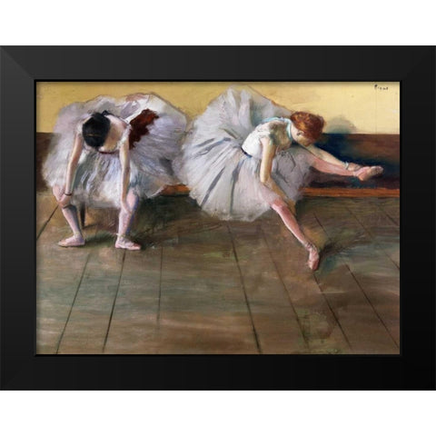 Dancers Black Modern Wood Framed Art Print by Degas, Edgar