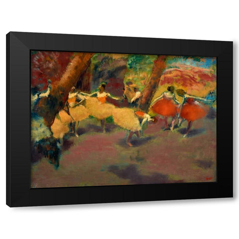 Before the Performance Black Modern Wood Framed Art Print by Degas, Edgar